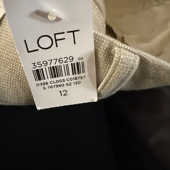 LOFT Cream High-Rise Wide-Leg Pants - Picture 6 of 8